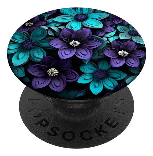 Ramo Flor Silvestr Verd Azul Diseño Floral Morado Popsockets