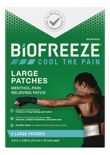 Biofreeze Parches Para Aliviar El Dolor De Mentol 5 Por Caja