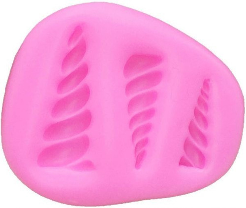 Molde Silicona Cuerno Unicornio Fondant Porcelana Fria Color Rosa