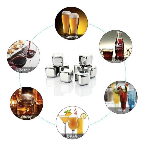 A Um Bar De Pedras De Uísque De Cerveja De Aço Com 8 Cubos
