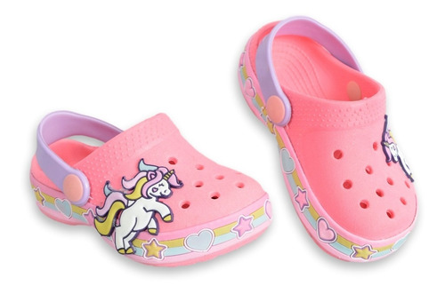 Imagen 5 de 6 de Zuecos Gomon Nena Infantil Personaje Unicornio Pets Verano