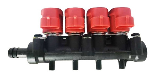 Imagen 2 de 3 de Riel De 4 Inyectores Vk37 De Gas Natural Vehicular Gnv