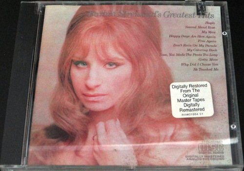 Barbra Streisand - Greatest Hits Importado Usa Cd