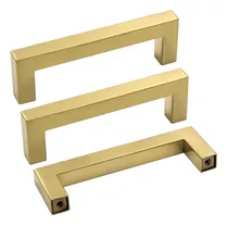 Comprar Goldenwarm Lsj12gd102 - Tiradores De Gabinete De Cocina De Latón Cepillado, 10 Unidades, Color Dorado, 4 Pulgadas, Tiradores De Barra Cuadrada, Herrajes De Latón Antiguo, Espacio De Agujeros De 4