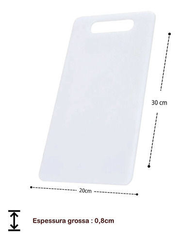 2un Tabua De Corte Carne Churrasco Higiénica Pvc Branca 30cm