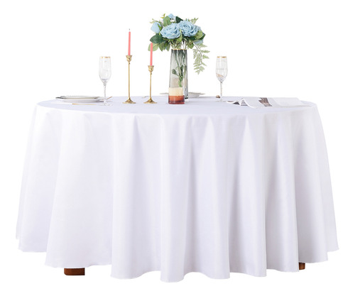 Mantel Redondo Satinado Para Decoración De Mesa De Comedor P