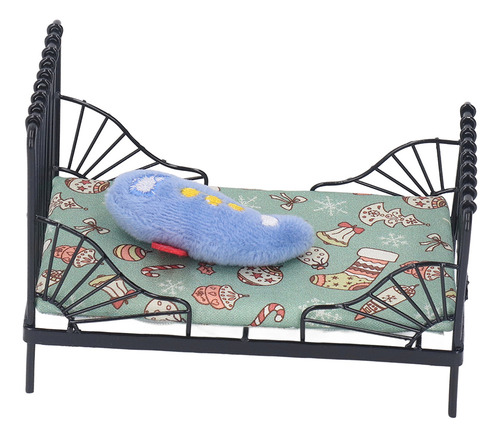 Cama De Metal En Miniatura 1:12 Para Niños, Casa De Muñecas,