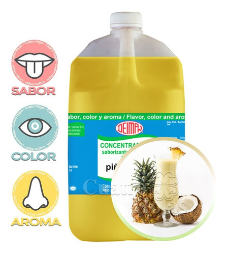 Concentrado Saborizante De Piña Colada D-15 Deiman 4 Lts