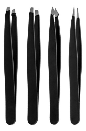 Set De 4 Pinzas Profesional De Acero Inoxidable Para Cejas