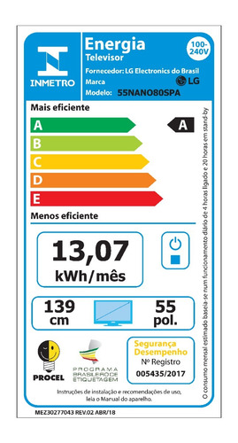Imagem 6 de 6 de Smart TV LG AI ThinQ 55NANO80SPA LED 4K 55" 100V/240V
