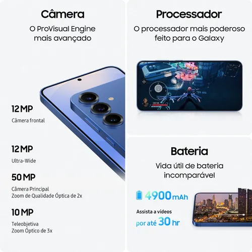 Samsung Galaxy S25+ 512GB, 12GB, Câmera Tripla - Azul