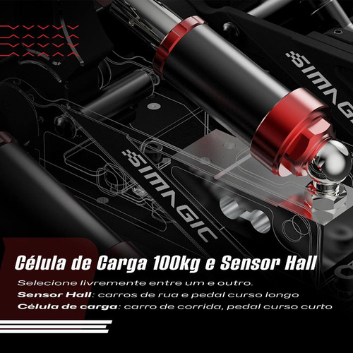 Pedaleira P1000 Tri Pedal Simagic Simulador Extremesimracing