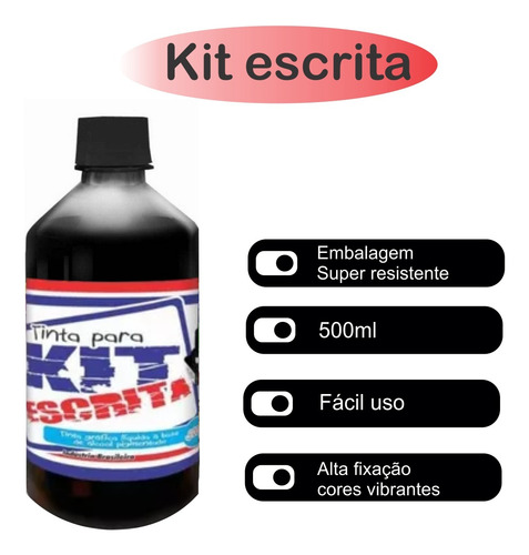 Super Combo Canetão Duplo + 2 Tintas Não Metiq 500ml Kit Esc