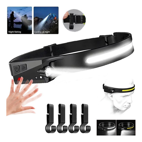 Linterna Frontal Recargable Por Usb, 6 Modos De Iluminación