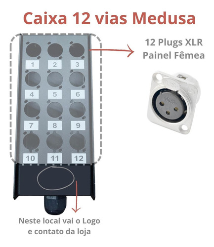 Medusa 12 Vias Conector Xlr 5 Metros Multicabo Santo Angelo