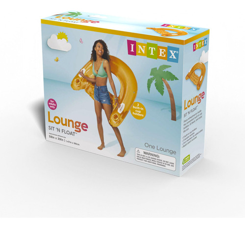 58859eu Float Inflatable Lounge, 60 X 39 , (colors May