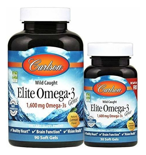 Omega 3 Gems Elite 1600 Mg Carlson Epa Y Dha 120 Cap