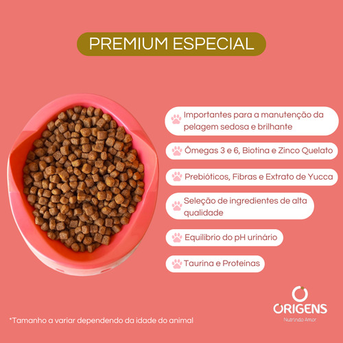 Ração Origens Gato Senior 7+ Castrado Salmão 1kg