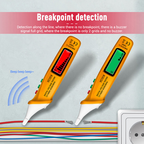 Pen Tester Aneng Vc1018 Lcd Digital Sin Contacto, Voltaje