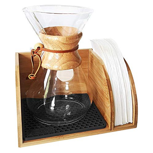 Hexnub  Caddy For Chemex Coffee Makers, Bamboo Stand H42q5