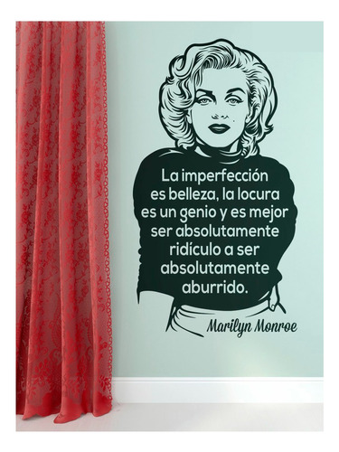 Vinilos Sticker Marilyn Monroe Frase 55x100cm Varios Diseños