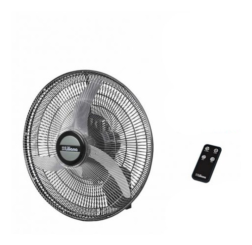 Ventilador de pared Liliana VWC2016 negro con 3 palas color plateado de metal, 20" de diámetro 220 V