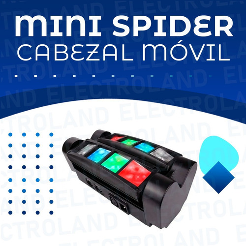 Imagen 2 de 10 de Mini Spider Cabezal Móvil Luces Rgb Doble Barra Led 8 Leds