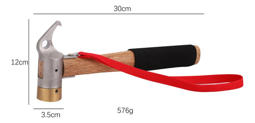 Tent Stake Hammer Tent Stake Remover Con Cordón 12 Pulgadas