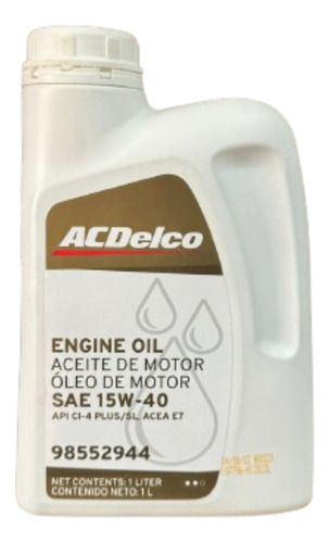 Aceite 1 Lt. Acdelco 15w40 Mineral 98551013**