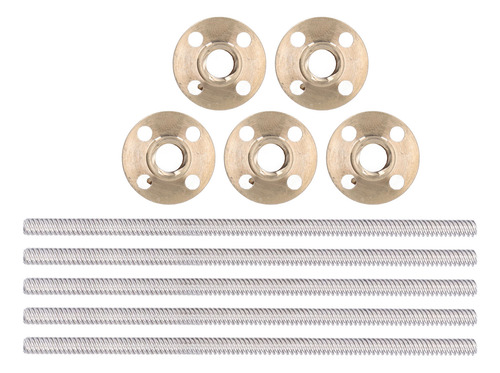Juego De 5 Tornillos De Plomo T8x8 Para Impresora 3d, Tuerca