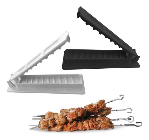 2 Pçs Cozinha Ao Ar Livre Churrasco Kebab Branco Preto