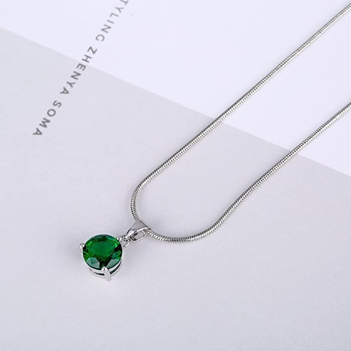 Set Oro Blanco Chapado Con Circonias Verdes Aaa