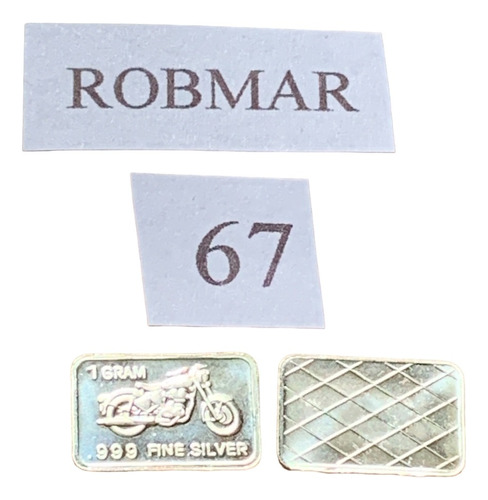 Robmar-moneda N°67-1 G.plata 999-motocicleta +estuche En 3d