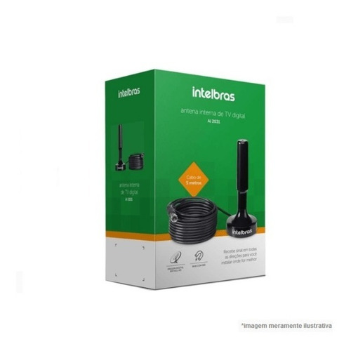 Imagem 10 de 10 de Antena Tv Digital Interna Ai 2031 Intelbras Cabo 5m Hdtv 4k