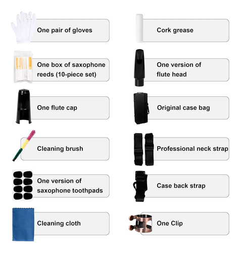 Saxofón Alto E Para Estudiantes Principiantes, Kit Completo