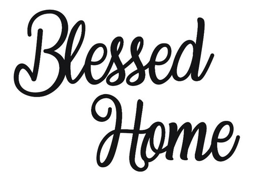 Blessed Home Lettering Decorativo - Painel Em Mdf