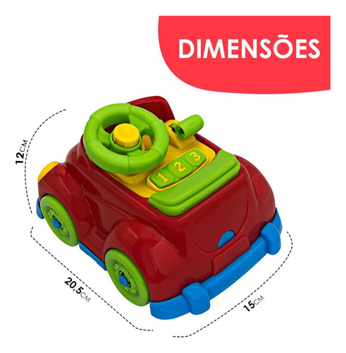 Carrinho Baby Driver Com Pecinhas Que Fazem Barulho Colorido