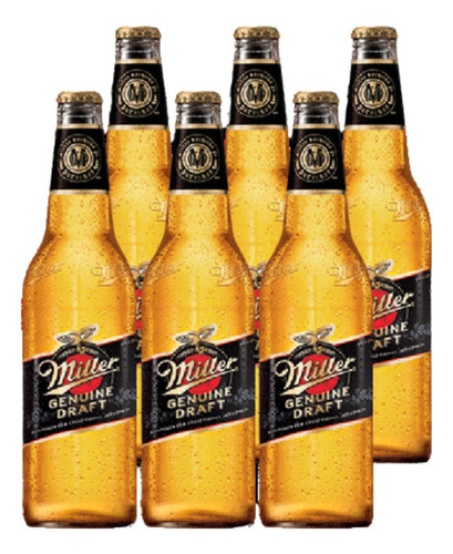 Pack 6 Cervezas Miller Genuine Draft Botellin 355ml