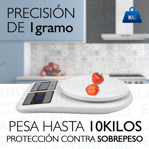 Imagen 4 de 10 de Balanza Alimentos Cocina Digital 1gr A 10kg Alta Precision