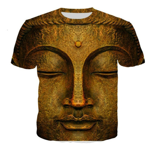 Playera Con Estampado De Estatua De Buda En 3d