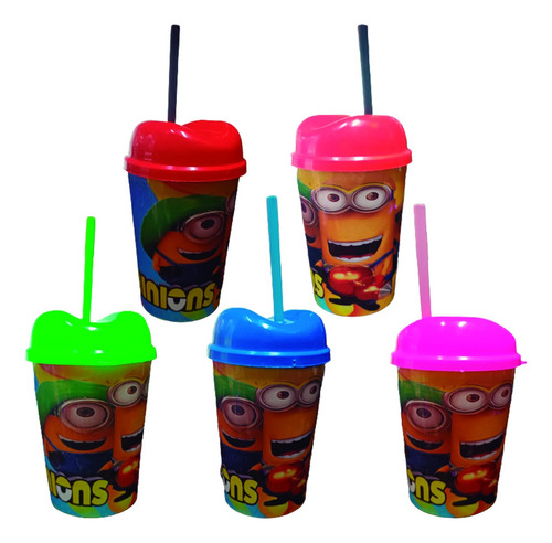 Vaso Pitillo Minions Sorpresas Fiestas Piñatas Regalos