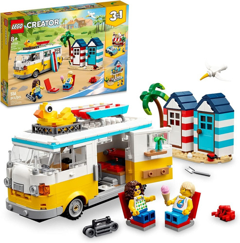 Lego Creator 3 In 1 Beach Camper Van 31138