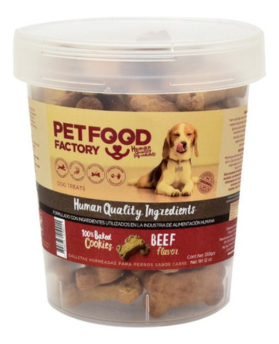 Galletas Para Perros Sabor Carne Pet Food Factory - 350 Gr