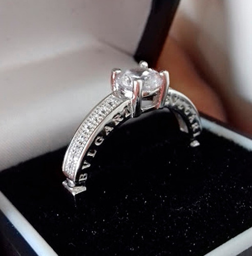 Anillo Compromiso Bvl Oro Blanco 10k Autentico Pareja Boda