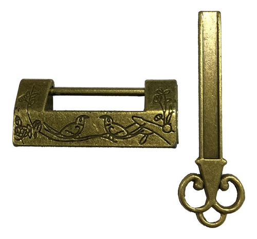 Cerradura De De Chino Vintage De 2 Piezas Con Llave Para
