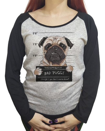 Buzo Lanilla Mujer  Pug Preso Bad Puggy