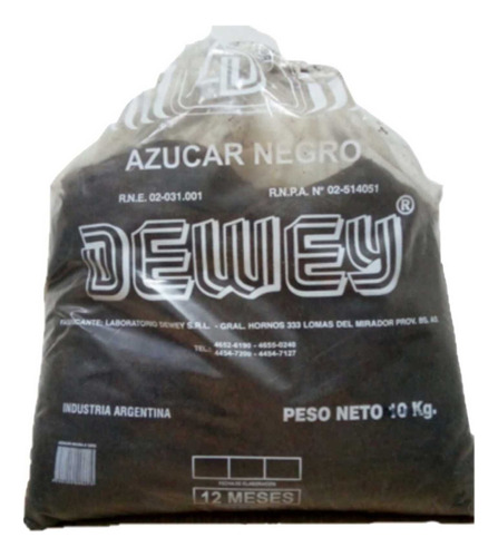 Azúcar Dewey Fraccionada Negra X 10kg - Cotillón Waf
