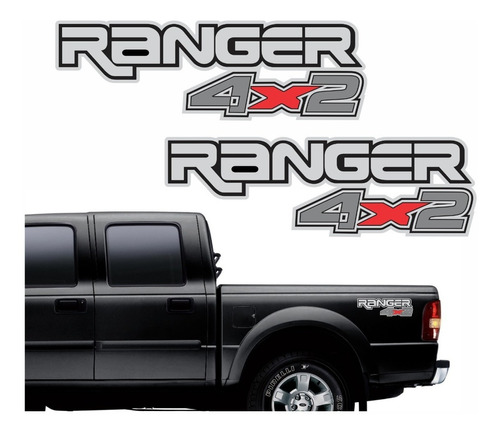 Adesivos Ranger 4x2 Laterais Caçamba Emblemas Ranger Mp105
