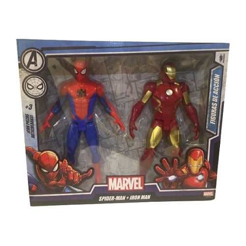 Pack De Figuras 9  X 2 Spiderman + Ironman