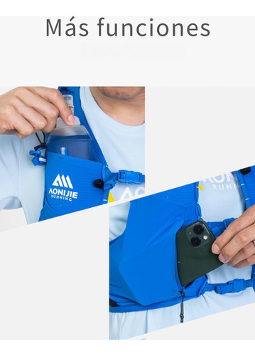 Chaleco Hidratacion 10 Lts Mochila Running Trekking Aonijie Azul Talle M